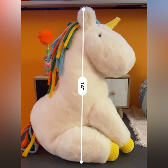 New with tag! White Unicorn Rainbow Mane Soft Plush Stuffed Animal - Picture 5 of 11